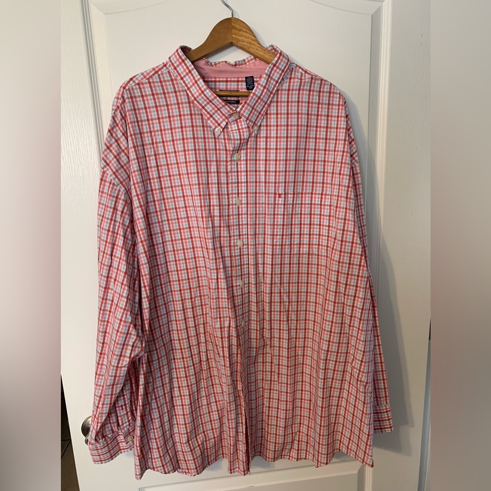 Big and Tall Izod Men's Pink Button Down Shirt